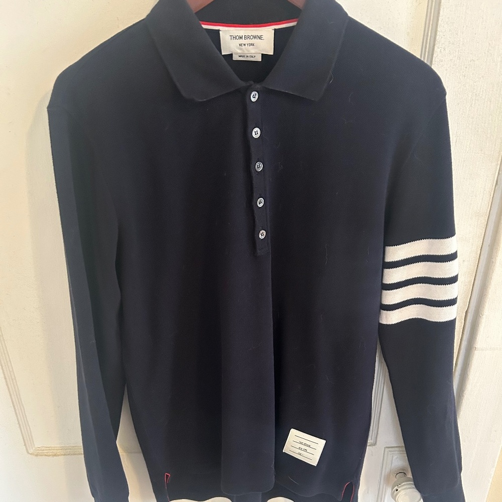 Thom Browne 2003 navy polo size 1 men long sleeve.
